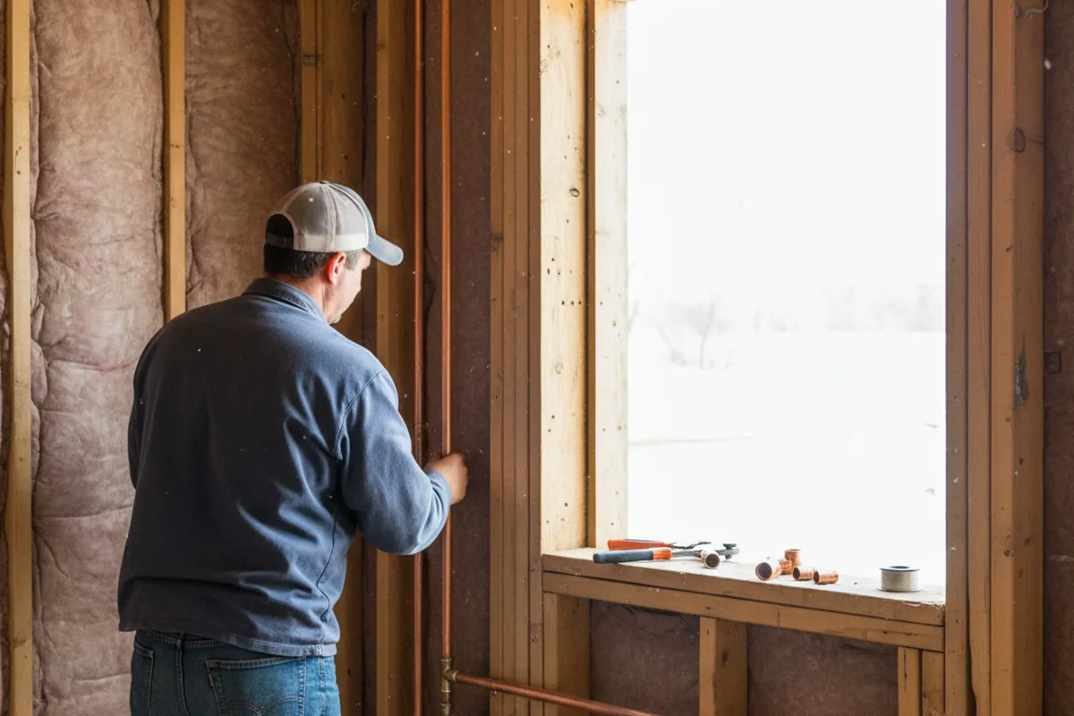 Licensed plumber running new copper supply lines in a Mount Hope home